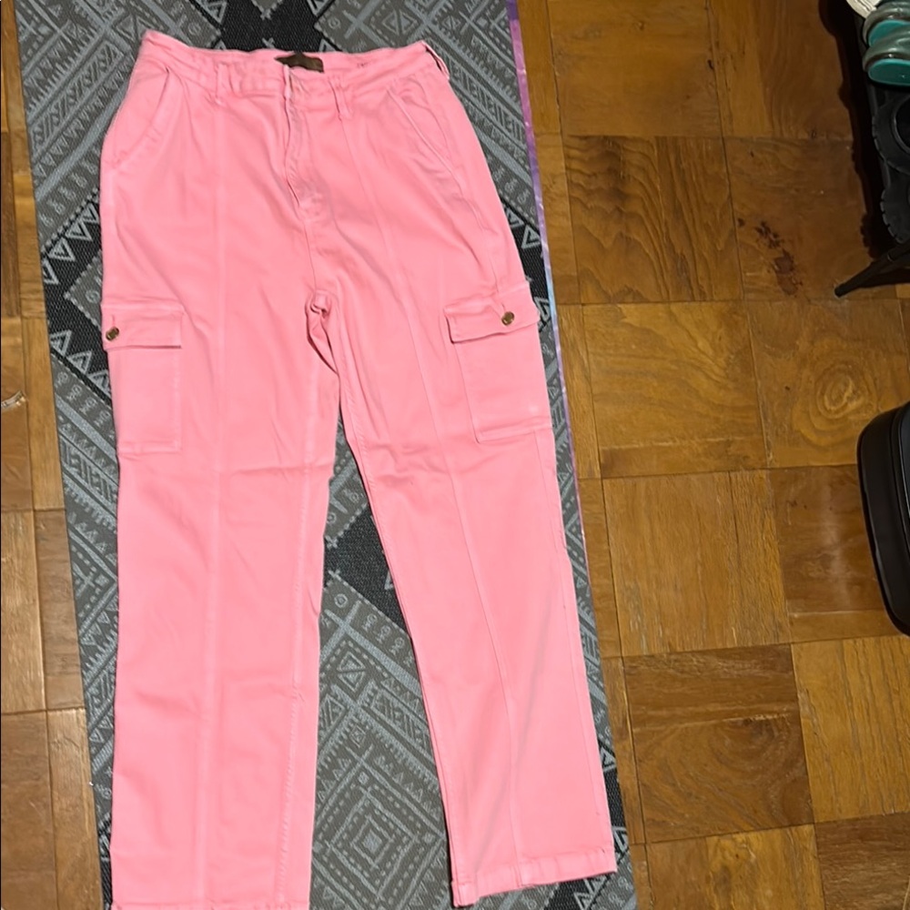 Judy Blue Vibrant Pink Cargo Pants Sz 13/31 Stretchy